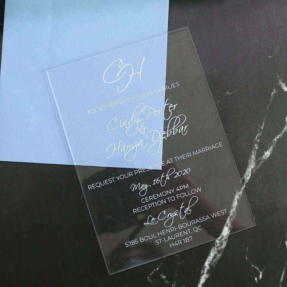 acrylic invitation